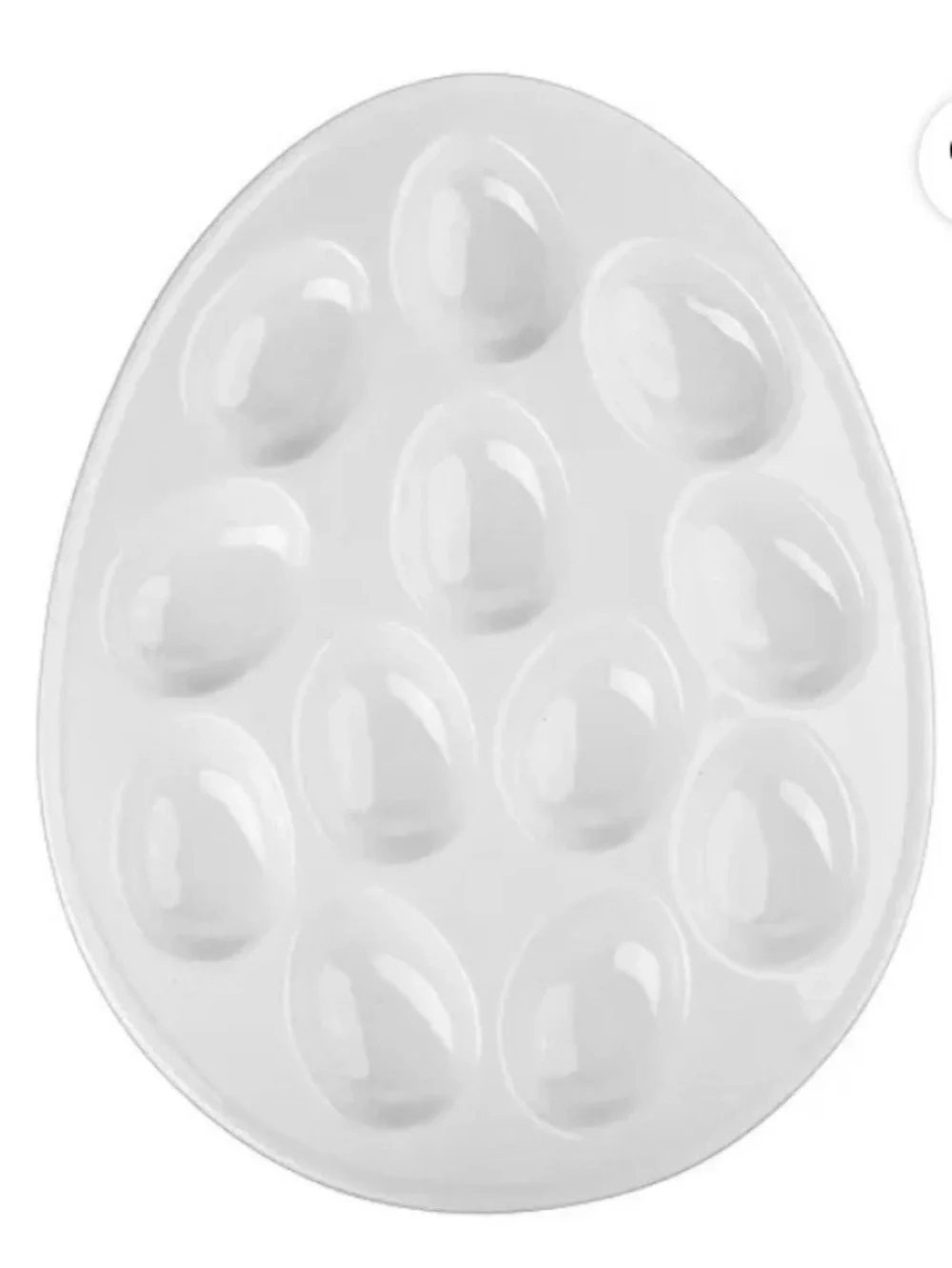 BIA Cordon Bleu White Porcelain Deviled Egg Plate Oval Serving Platter 12 Eggs.